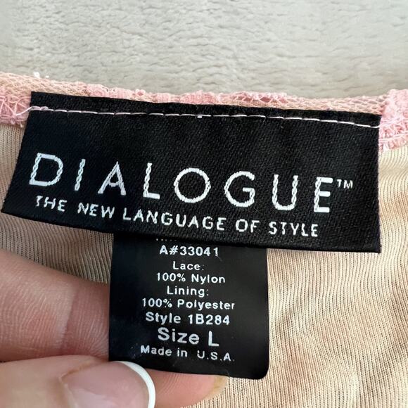 VTG Dialogue Top Womens Large Pink Lace Babydoll Fairy Y2K Soft Girl Romantic - Picture 7 of 8